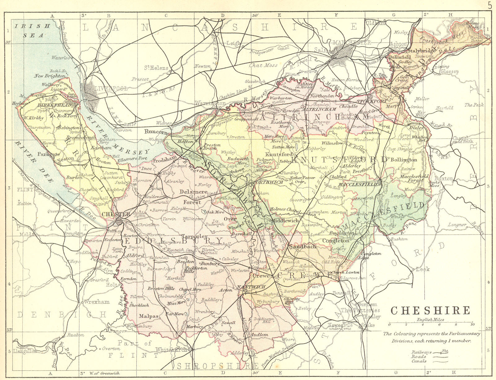 CHESHIRE. Philip 1888 old antique vintage map plan chart